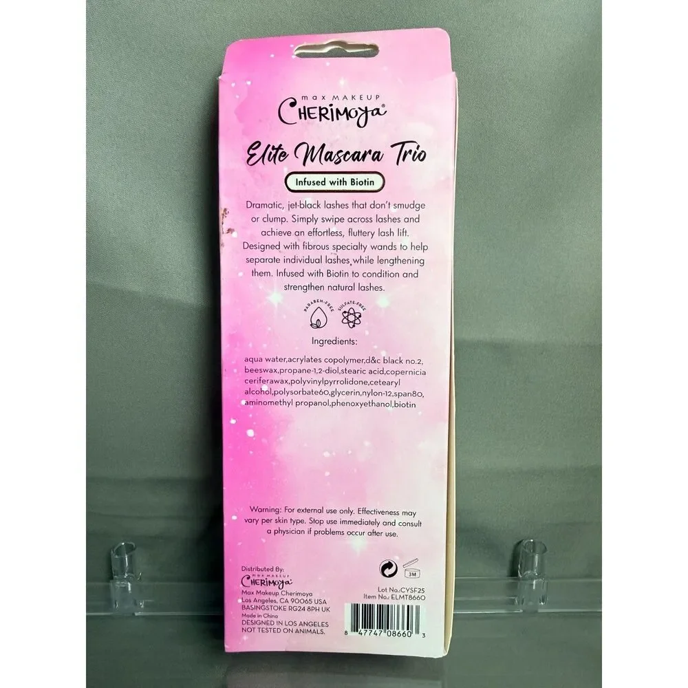 NIB Cherimoya Elite Mascara Trio Infused With Biotin 0.41oz/ 12ml